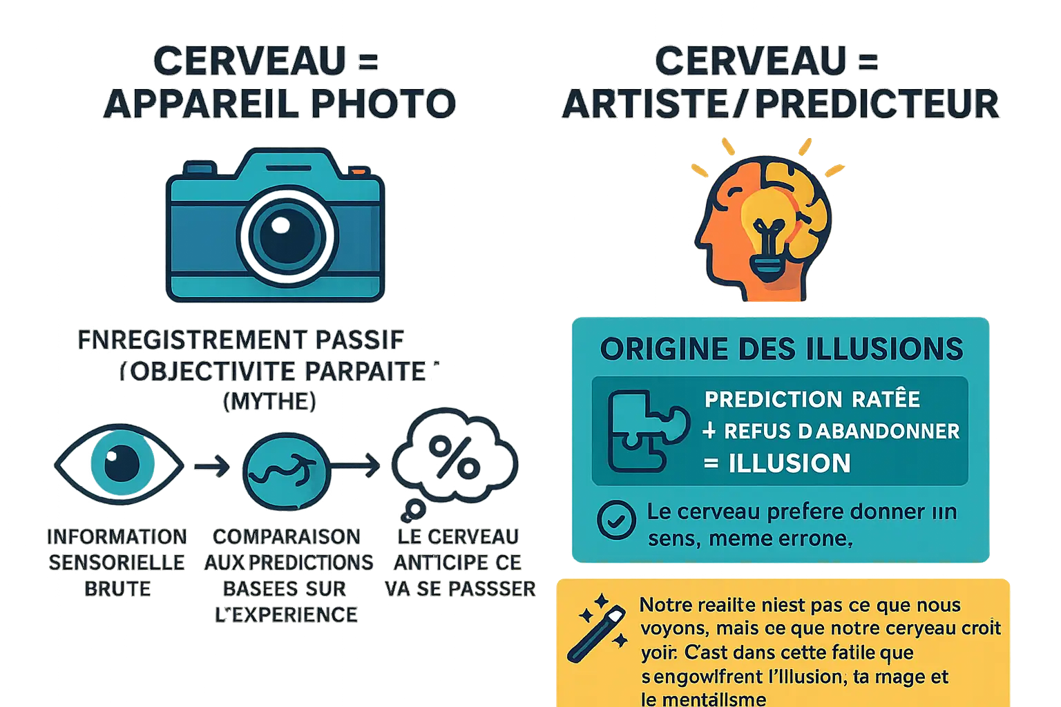 Le cerveau interprète activement la réalité
