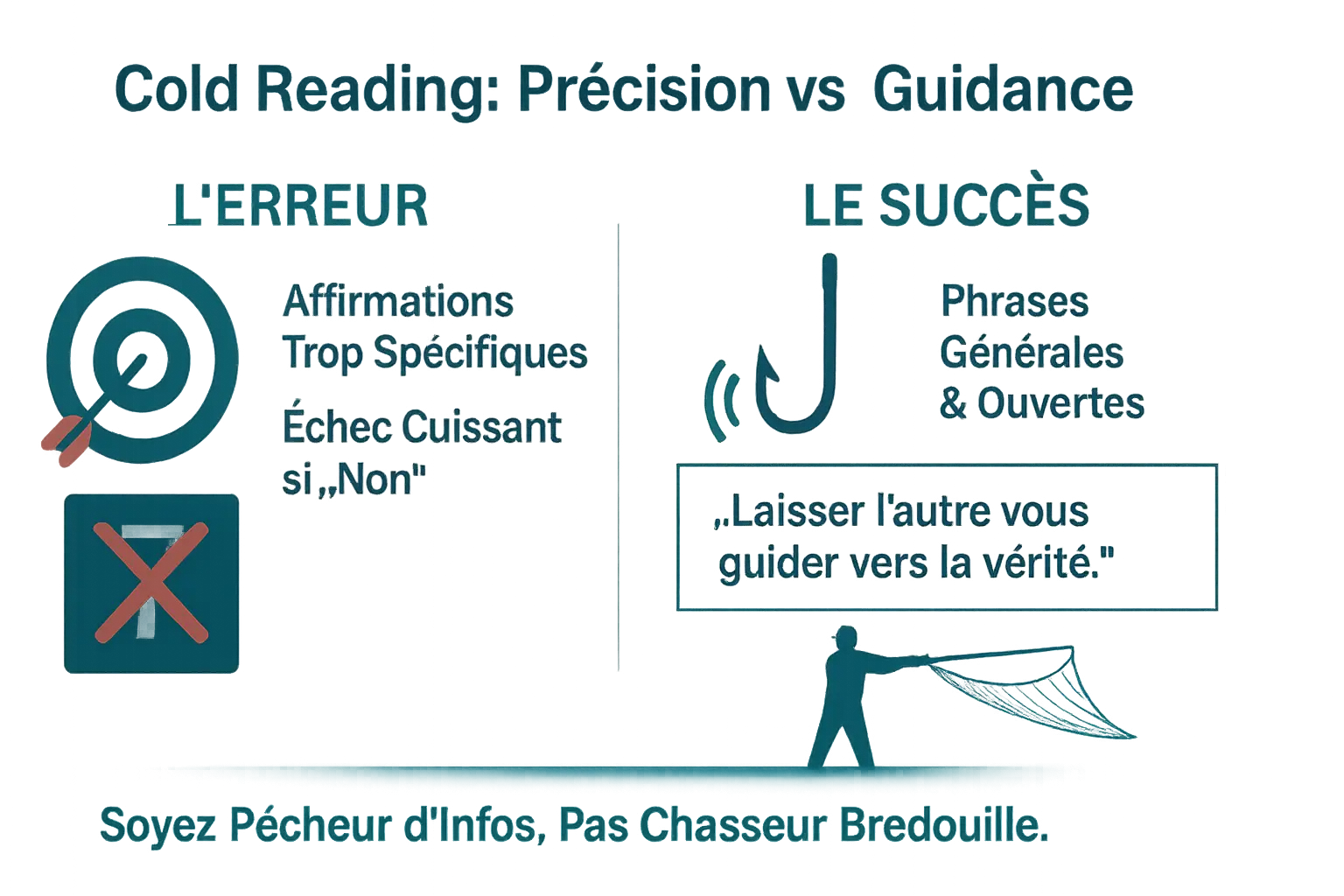 Illustration de la lecture à froid entre précision excessive et guidage subtil