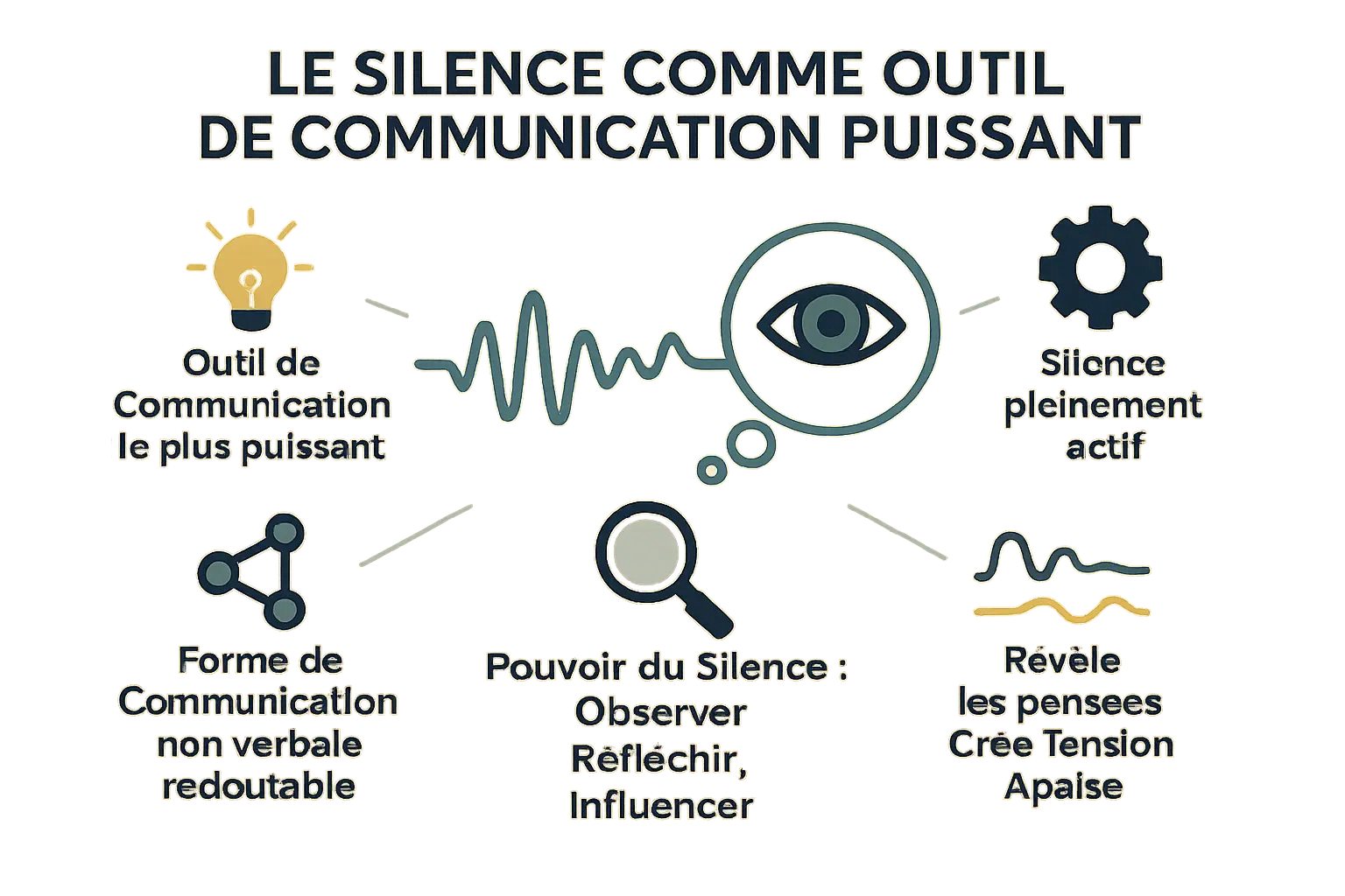 Illustration du pouvoir du silence en communication