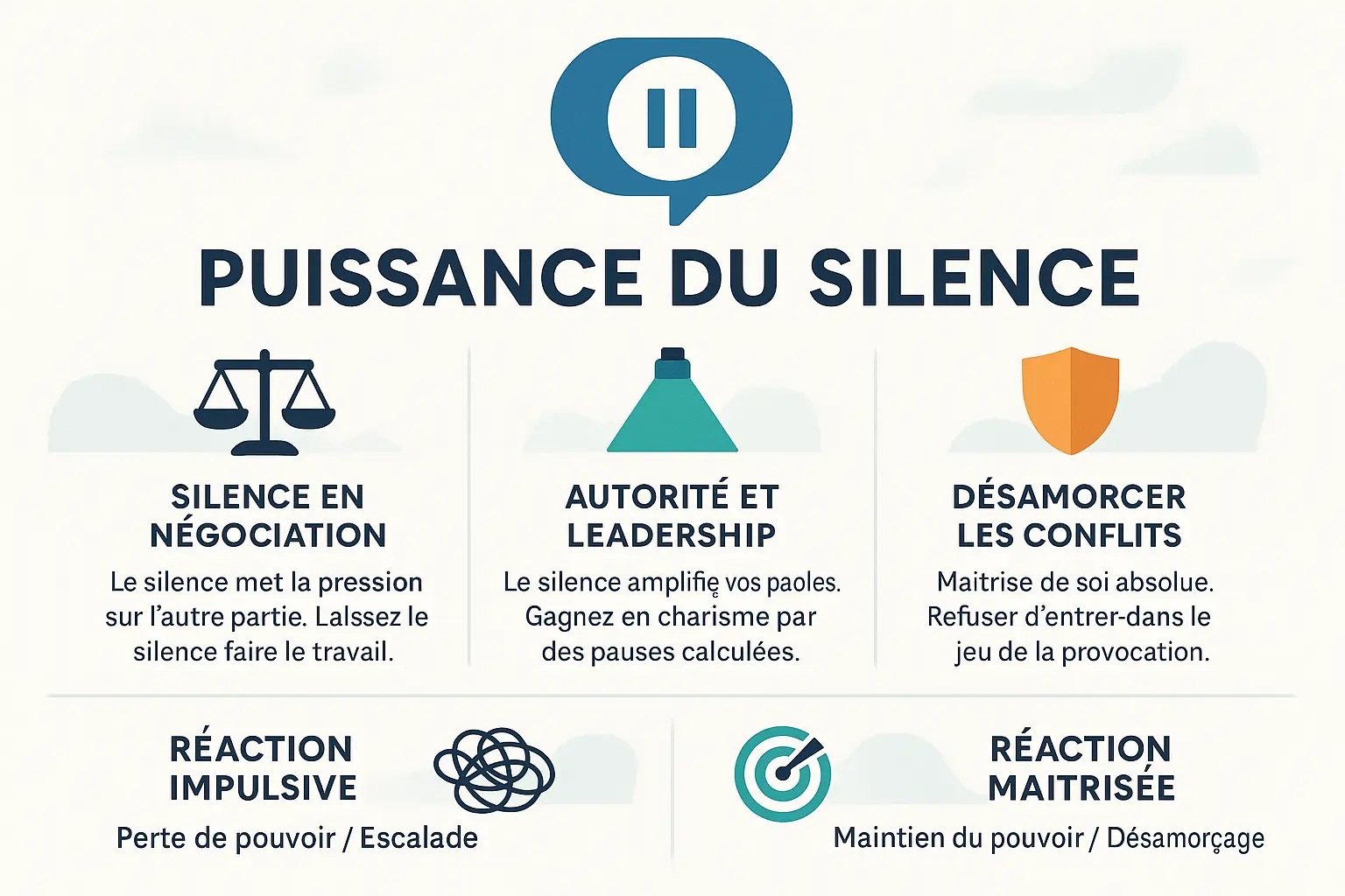 Illustration du pouvoir du silence en négociation